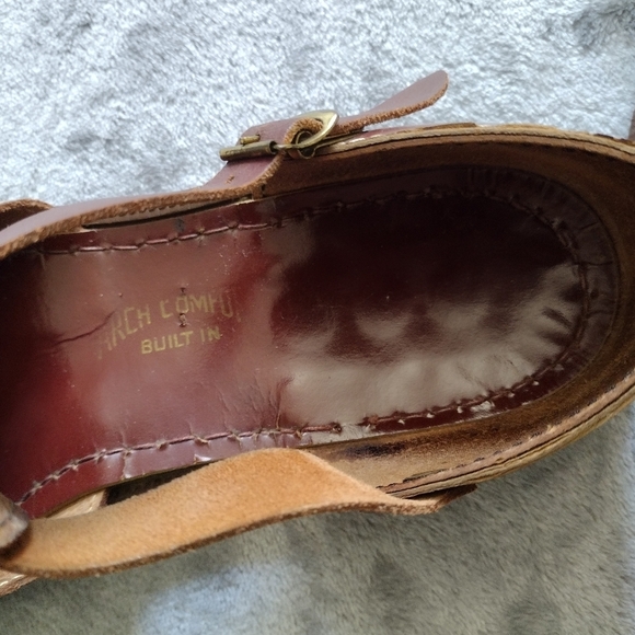 Vintage BF Goodrich Woven Sandals, Leather Arch Comfort Brown, Men's Size 10 - Picture 3 of 8